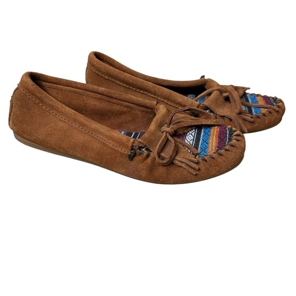 Minnetonka Suede Leather Kilty Arizona Moccasins. Size 9 - Picture 2 of 11